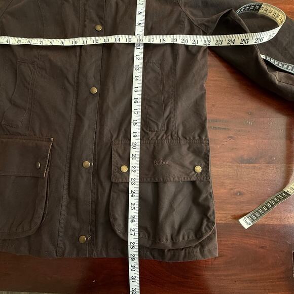 Barbour Classic Beadnell Wax Waterproof country brown coat jacket size US 12 - Picture 3 of 12
